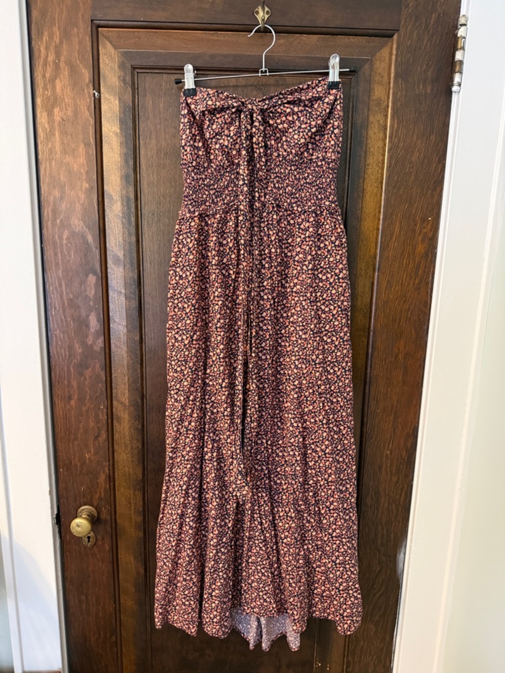 Old Navy Strapless Floral Maxi Dress - Black with Pink Floral